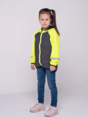 Детская куртка грязе-влагозащитная пвх трикотаж серый/сигн.зеленый